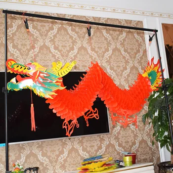 1,5 M 3d Dragon Papier Svietidlo Závesné Čínsky Jarný Festival Dekorácie 2024 Nový Rok Vonku na Dvore Stenu Prívesok Draka Svietidlá