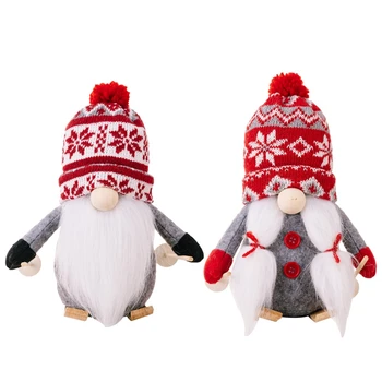1 KS Vianočné Ozdoby Pletený Hat Sane Rudolf Bábika Anonymný Gnome Bábika Vianočné Dekorácie Dodávok B