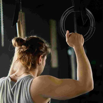 1 Pár ABS Gymnastické Krúžok Fitness Krúžky, Cvičenie Krúžok Domáce Fitness Ring Pro Gym Krúžok pre Fitness Použitie (Čierne)