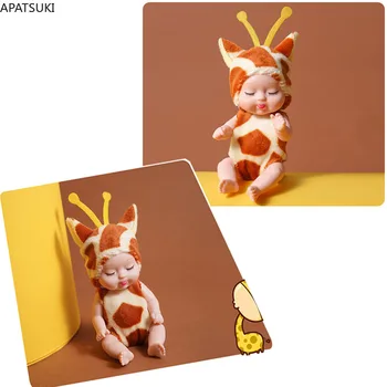 12cm Žirafa Spánku Baby Doll Roztomilý Zvierat Baby Doll S Oblečením 4.5