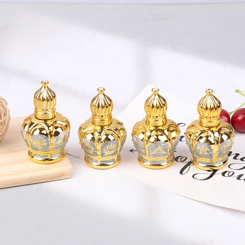 16ml Prejdite Na Sklenené Fľaše Naplniteľné Mini Esenciálny Olej Nádoba Prenosného Parfum Fľašu Zlato Prázdne Roll-Na Fľaše