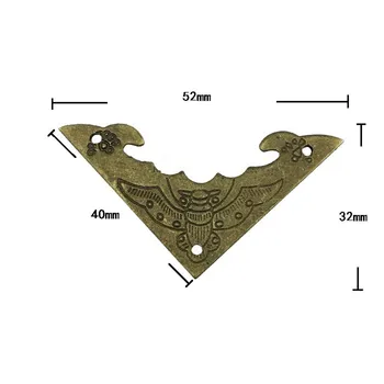 1PC Mosadz Trojuholník Bat Kryt Cabochon,Antické Bronzové Rohu,Flatback Kovovým Zdobením Scrapbooking,Výzdoba Na Drevené Okno,4cm