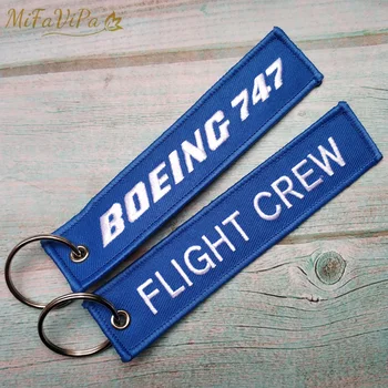 2 KS Modrá Boeing 747 Llavero Módne Trinket Keychain Porte Clef Výšivky Letectva kľúčenky Letovej Posádky Sleutelhanger Značky