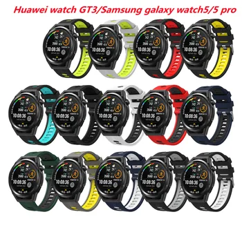 20 mm Silikónové Popruh Pre Samsung Galaxy Watch5/5pro 44 mm 40 mm 45 mm Spona z Nerezovej Ocele Náramok Huawei Sledovať GT3 42mm Dodávky