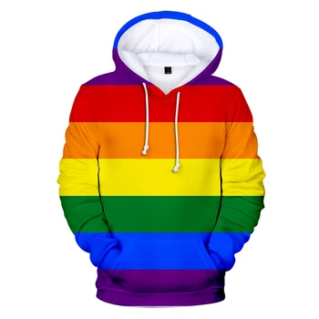 2020 3D LGBT Vlajka Hoodies Mikina Pre Lesbičiek Gay Pride farebnú Dúhu Pre Gay Domova Gay Friendly LGBT Imania Oblečenie