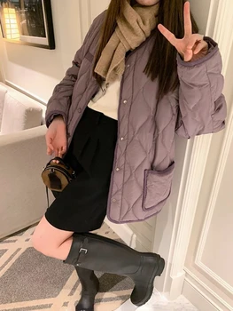 2023 Jeseň Pure Color Bežné Lístkového Kabát Ženy Office Lady Dlhý Rukáv Teplá Nadol Bundy Jeden Kus Outwear Kórejský Módne Zimné