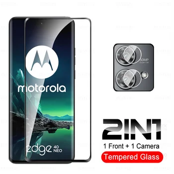 2v1 Fotoaparát Screen Protector Tvrdeného Skla Pre Motorola Okraj 40 Neo 40Neo Zakrivené Sklo Moto Rola Edge40Neo Edge40 Neo 5G 2023
