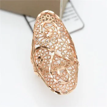 585 fialové zlato 14K rose gold oválne duté kvet-tvarované krúžky pre ženy prehnané dizajn a lesklé elegantné, ľahké luxusné šperky