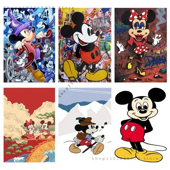 Disney Mickey Mouse Plátno Na Maľovanie Na Stenu Umenie Plagátu Obývacia Izba Dekor Tlač Obrázkov Domáce Dekorácie Moderný Animácií