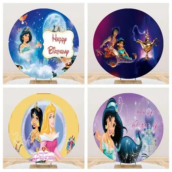 Disney Princezná Arabčina Jasmine Aladdin Pozadie Dievčatá Narodeninovej Party Kolo Dekorácie Banner Fotografie Kreslených Pozadí