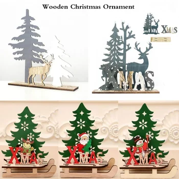 Drevené Elk Vianočné Dekorácie pre Domov Spájať Jeleň Vianočné Ozdoby Deti Darček pre Domáce Vianočné Dekorácie