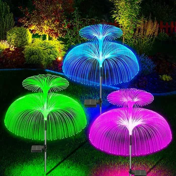 Dvojité Slnečné Medúzy Svetlo 7 Farieb Solárne Záhradné Osvetlenie, LED Optické Svetlá Nepremokavé Vonkajšie Dekorácie Zem Lampa Hot