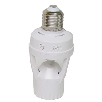 E27 LED 220V Skrutky Držiak Žiarovky LED PIR Infračervený Snímač Pohybu Lampa s Spínač Zásuvky Identifikovať E27 Snímač Pohybu