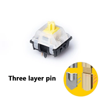 Gateron horný kryt mlieka spodný kryt čierna a žltá Pro prepínač mazanie tri vrstvy pin mechanické klávesnice prepínač 50GF
