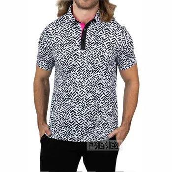 Golf Polo pánske UPF 50+ UV Tričko Vlhkosti Letné Krátke Mäkké Chladný Pocit Pláži Košele Bežné Tlačené Golfové Topy T-Shirt