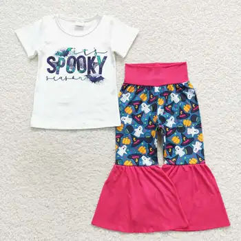 GSPO0800 Dieťa 2 Kusy Nastaviť Detí Dievča Halloween Oblečenie, Krátke Rukáv Top S Nohavice Deti Boutique Oblečenie