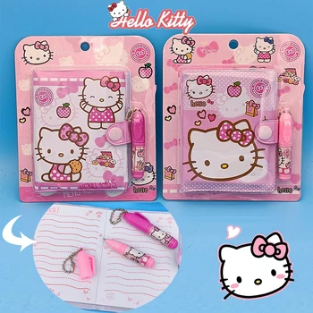 Hello Kitty Malý poznámkový blok, ktorý chcete Nastaviť, s Guľôčkové Pero Prenosné Dievčatá Písať Denník Deti Darčeky Školy Grafické efekty Vrecku Cartoon Anima