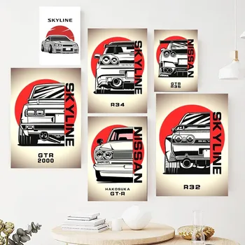 Japonsko Auta N-Nissans Plagát Obrazy na Stenu Obrázok pre Obývacia Izba Interiérové Maľovanie Miestnosti Dekorácie