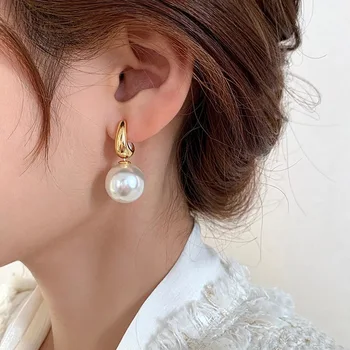 Kórejský Elegantné, Nádherné Nika Dizajn Imitácia Perly Visieť Náušnice Pre Ženy Módne Sladké Príslušenstvo Šperky