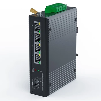 Modul 5 Port Priemyselné Poe Gigabit Din lištu Ethernet Switch, 4 Port Switch S SFP 10/100/1000Mbps IP40 Nespravovaná 48V Výstup