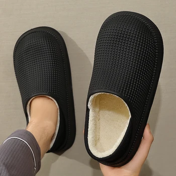 Nepremokavé bavlnené papuče zima teplo 2023 Nový štýl proti sklzu vak pre vonkajšie nosenie a čierne plátenné topánky 5259