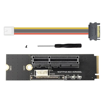 NGFF M. 2 PCI-E 4X X1 Stúpačky Karty M2 NVME Do Pcie X4 S LED Indikátor Napätia Pre grafický procesor (GPU BTC Ťažba