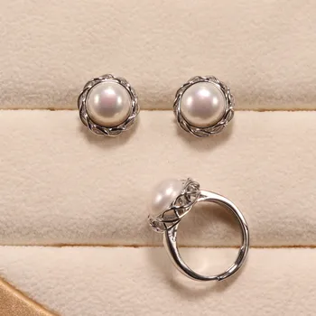 Nové módne pearl dvoch-dielny set s 9-11 mm Mantou korálky s mierne chyby, medi á s reálne zlato CR2