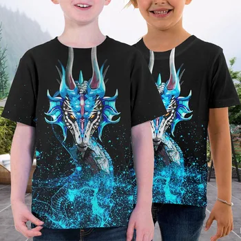 Nový detí 3D vytlačené T-shirt Móda pre chlapcov a dievčatá, deti neutrálne-krátke rukávy tričko farby svetlé nie fade