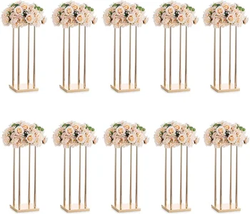 nový štýl Svadby Kovu Zlatej Farby, Kvetinové Vázy Stĺpec Stojan pre Svadobné Vrchol Dekorácie senyu01275