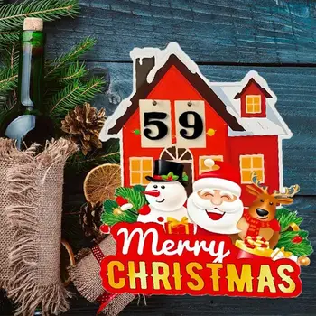 Odolné Vianočný Adventný Kalendár Prenosný Zábavný Krásny Advent Calendar Universal Drevené Vianočné Odpočítavanie Pre Deti Priateľmi