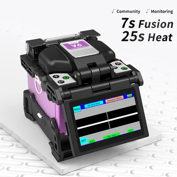 Optický Fusion Splicer V6 Motory Optické Jadro Zvárač Spojov Stroj S VFL OPM Nástroj Súpravy Dotykový Displej