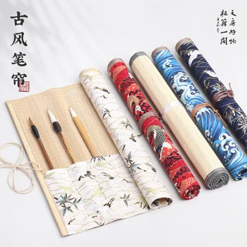 Pero Opony Kefa Špeciálne Čínsky Štýl, Uskladnenie Peračník, Prenosné Bambusu Opony Štúdia, Štyri Poklady Čínskeho Bambusu Painti