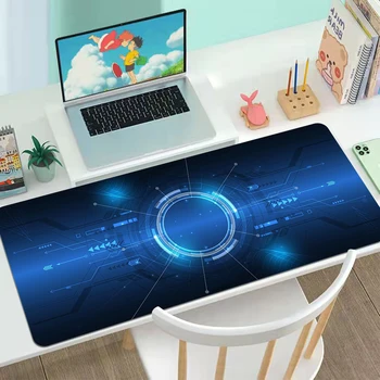 Podložka pod myš 900 × 400 Abstraktné Technológie UI Pc Gamer Stôl Herné Notebooky Deskmat Počítač Mat Mausepad Stolný Podložky Mousepad Anime