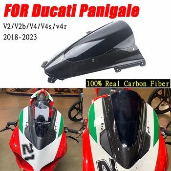 Pre Ducati Panigale V2 V2b V4 V4s v4r 2018-2023 čelné sklo spojler deflektor 100% Real 3 K Uhlíkových Vlákien Šport Čelné sklo