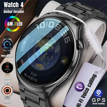 Pre Huawei Sledovať 4 AMOLED Displej NFC Smart Hodinky Muži Ženy GPS Tracker Kompas 4G Miestne Prehrávania HD Nahrávanie Smartwatch