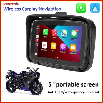 Prenosné 5 Palcový Motocycle Navigácie GPS Nepremokavé IPX7 Linux LCD Monitor Bezdrôtový Carplay Android Auto Moto Auto play