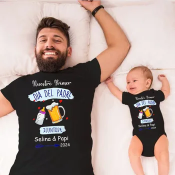 Prispôsobený Otcov, Deň Rodiny Zodpovedajúce Oblečenie Baby Kombinézach Otecko T-shirts Rodiny Oblečenie Vlastné Meno, Deň Otcov Dar Oblečenie