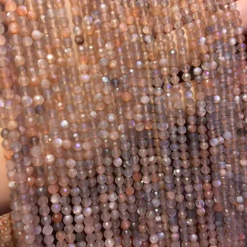 Prírodný Kameň Scatter korálky Tvárou Sunstone Malé Korálky 2/3 mm pre Šperky, Takže DIY Náhrdelník Náramok Príslušenstvo