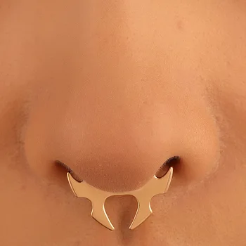 Punk Štýl Non Perforované U Horn Spona Na Nos False Nose Krúžok Európskej Módy Geometrické Bat Nose Krúžok Piercing Body Šperky