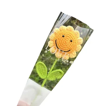 Slnečnica Ručne Háčkované Kvety Kreatívne Doplnky, Ručne tkané Umelý Kvet Domova