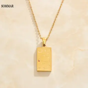 SOMMAR 2022 nový hit Zlatá farba náhrdelníky & prívesky srdcia, oči, tarot karty, maxi náhrdelník Zapojenie Príslušenstvo Šperky