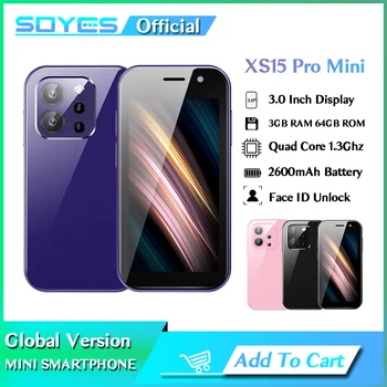 SOYES XS15 Pro 3,0 Palca 4G Mini Android Smartphone 9 Dual Sim Tvár ID Dual Kamera, WIFI, Bluetooth, FM Hotspot GPS OTG Mobilný Telefón