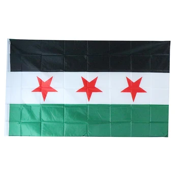 Sýria Vlajka 90*150 cm Sýrskej Arabskej Republiky Sýrskej Tri Hviezdy Vlajky Zástavy Visia Domáce Dekorácie Vlajky