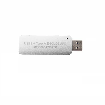 USB3.0 TYP-A K SSD Krytu Prípade Bez Kábla Pre NGFF B-Key SATA Protokol Pre 2230 Alebo 2242 M. 2 SSD