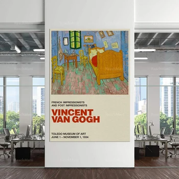 Van Gogh Výstava, Plagát, Vincent Van Gogh, Spálňa, Toledo, Múzeum Tlač, Domova, Wall Art, 1887