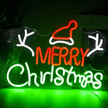 Veselé Vianoce Neónový nápis na Vianočné Dekorácie Vianočné Led Svetlo Podpísať Dovolenku Strany Home Bar Oknom Dekorácie na Stenu