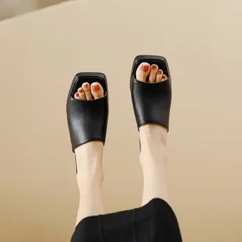 Veľká veľkosť Nadrozmerná Veľká veľkosť Námestie prsty Silné Päty topánky platformu Módne sandále s podpätkami jednoduché a elegantné, Pohodlné