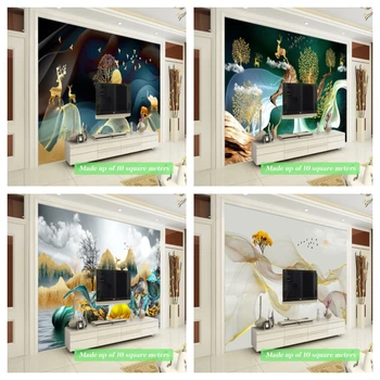 Vlastné Nástenné Tapety 3D Luxus Jeleň Veľké Nástenné Maľby Obývacia Izba Moderného Umenia Stenu Papier TV Pohovkou, Spálňa Štúdia Domova