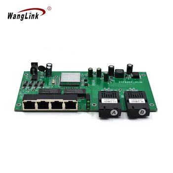 Wanglink SKD CKD 2GF4GE Gigabit 10/100/1000M, 2 SC Fiber +4 Port, POE PCBA, IEEE802.3AF/NA Optických Vlákien, POE Switch PCBA