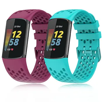 Watchband Pre Fitbit Poplatok 6 smartwatch Correa Silikónové Vzduchu-Jamkové Šport Zápästia Mäkké Priedušné Hodinky Remienok
